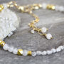 Skinny White Diamond And Moonstone Bracelet, thumbnail 7 of 11