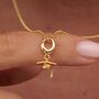 Graduation Hat Charm Necklace, Sterling Silver Or 18ct Gold Plated, thumbnail 2 of 11