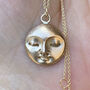 Solid Gold Chunky Moonface Pendant, thumbnail 1 of 6