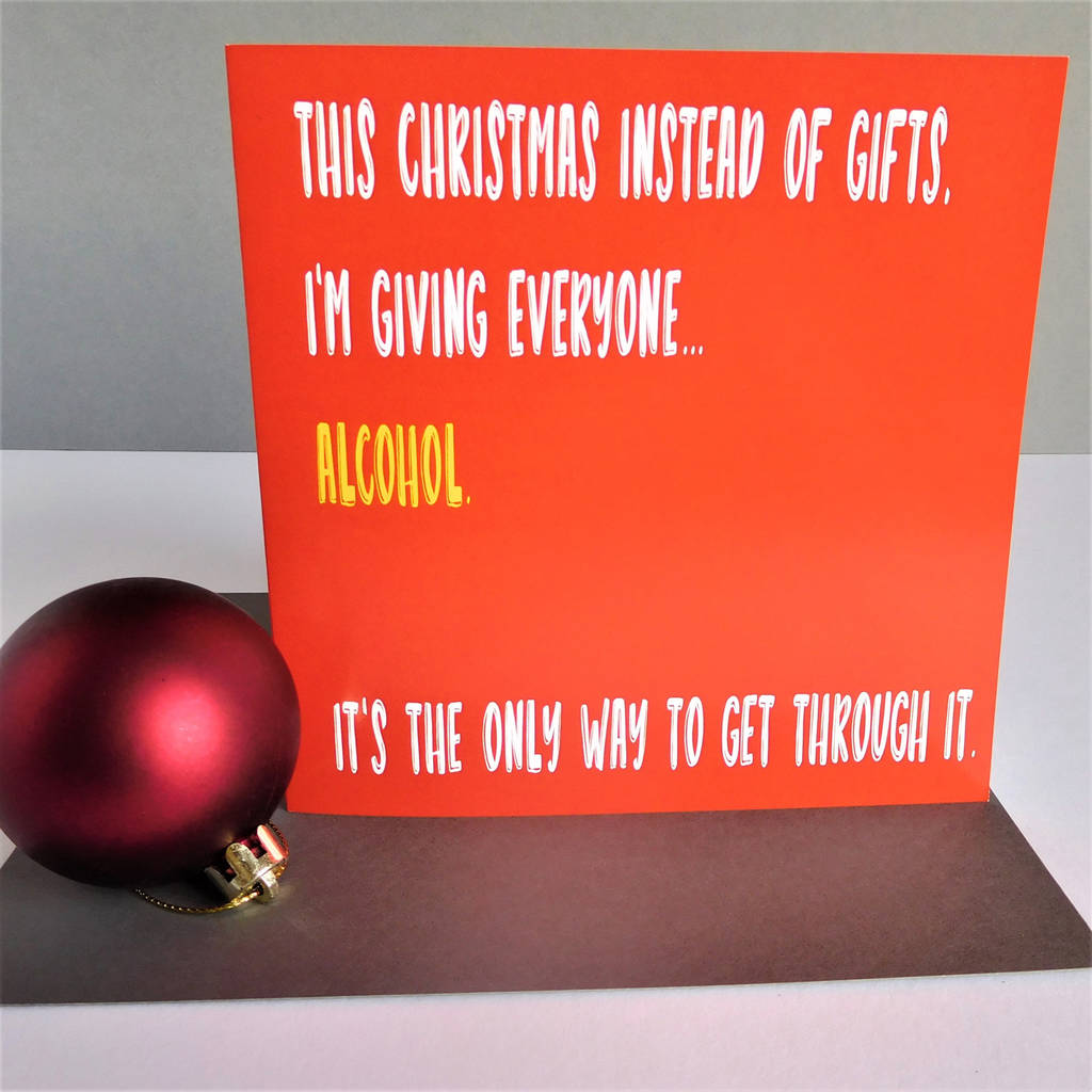 funny 'alcohol' christmas card by the new witty