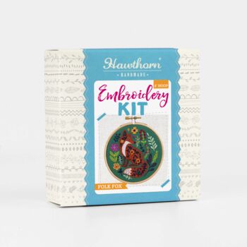 Folk Fox Mini Embroidery Kit, 2 of 3