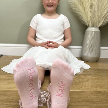 Personalised Flower Girl Socks Child, 2 of 6