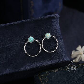 Double Circle Aqua Green Opal Ear Jacket, 3 of 10
