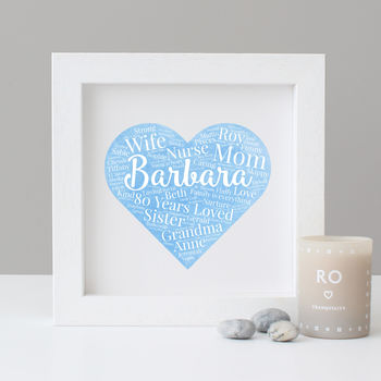Personalised 80th Birthday Watercolour Word Art Gift, 10 of 12