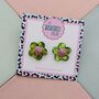 Flower Glitter Resin Stud Earrings Silver, Green And Blue, thumbnail 10 of 12