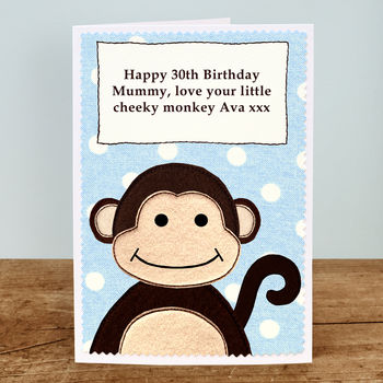 'Cheeky Little Monkey' Personalised Birthday Card, 7 of 7
