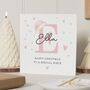 Personalised Niece Christmas Card Pink Initial, thumbnail 1 of 7
