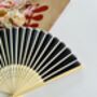 Personalised Black Folding Hand Silk Fan Women Gift, thumbnail 2 of 12