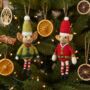 Handmade Needle Felt Christmas Elf Decoration, thumbnail 1 of 12