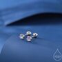 Sterling Silver Extra Tiny Moonstone Screw Back Earrings, thumbnail 1 of 8