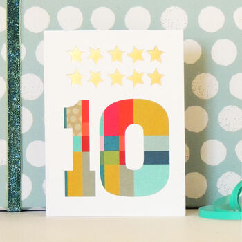 Mini Gold Star Number Ten Card, 3 of 4