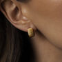 Ayla Chunky Ribbed Gold Hoop Earrings, thumbnail 4 of 6