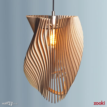 Zooki 26 'Helios' Wooden Pendant Light, 4 of 10