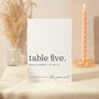 Table Number Sign A5 Wedding Sign Modern Serif, thumbnail 1 of 5