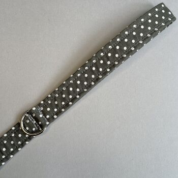 Grey Polka Dot Collar And Lead For Girl And Boy Dogs, 6 of 7