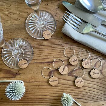 Personalised Five Christmas Wine Glass Charms, 8 of 9