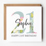 Floral 21st Birthday Card, thumbnail 1 of 2