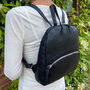 Genuine Leather Black Leather Backpack, thumbnail 1 of 2