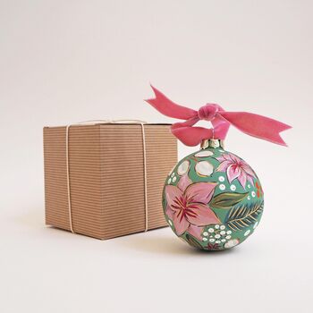 Hand Painted Floral Baubles, 4 of 7