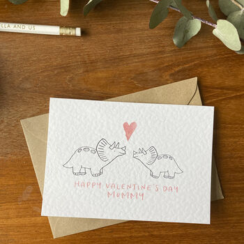 Happy Valentine's Mummy Triceratops Card, 3 of 4