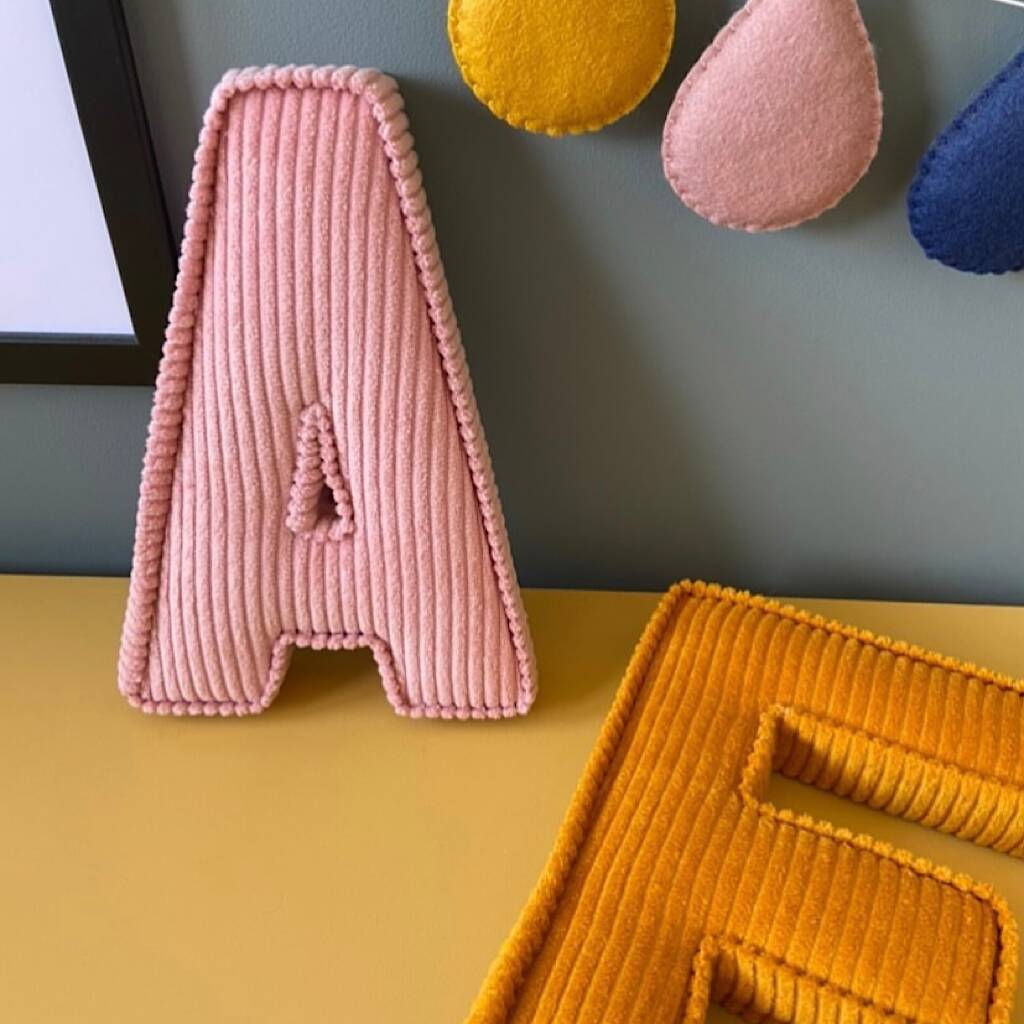 Corduroy Fabric Personalised Initial Letter, 1 of 12