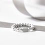 Sterling Silver Stretch Beaded Ring With Textured Charm, thumbnail 5 of 5