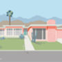 Palm Springs Pink Mid Century Modern House Print, thumbnail 2 of 4