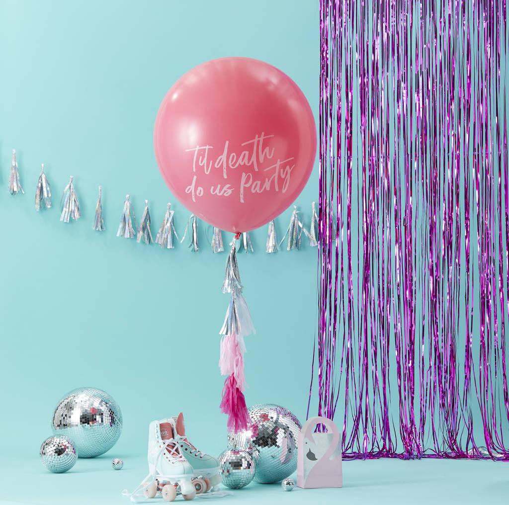 Pink Till Death Do Us Party Tassel Balloon Kit, 1 of 3