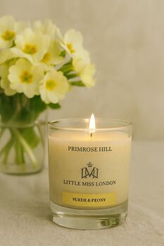Little Miss Primrose Hill Suede And Peony Scented Candle, 4 of 6