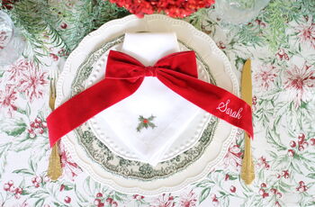 Velvet Bow – Personalised Bow Place Setting, With Ties And Available In Three Lengths, 9 of 12