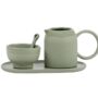 Hand Crafted Green Stoneware Condiment Set, thumbnail 4 of 6