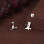 Sterling Silver Cowboy Boot Stud Earrings, thumbnail 4 of 12
