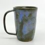 Handmade Ceramic Latte Cup Mug Blue Stoneware, thumbnail 7 of 10