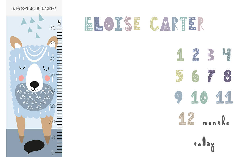 Personalised Luxury Baby Growth Chart Milestone Blanket By Studio Hop