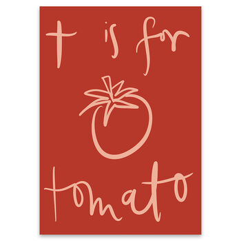 T Is For Tomato Red Food Print Artwork Illustraion, 2 of 2