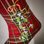 Personalised Tartan Mistletoe Christmas Stocking, thumbnail 5 of 7