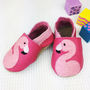 Personalised Embroidered Flamingo Baby Shoes, thumbnail 5 of 10