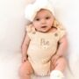 Personalised Embroidered Floral Ruffle Frill Summer Baby Romper, thumbnail 1 of 5