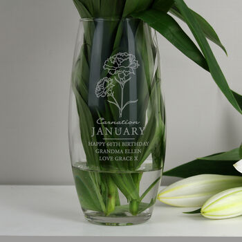 Birth Month Flower Vase Birthday Gift For Her, 2 of 12