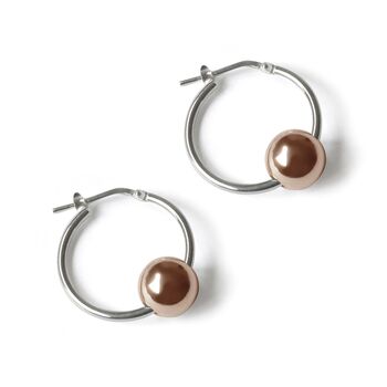 Sterling Silver Hoop And Ball Earring Choice Of Colour, 3 of 5