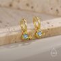 Sterling Silver Blue Opal Planet And Star Huggie Hoop Earrings, thumbnail 8 of 12