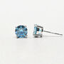 Aquamarine Moissanite Crystal Sterling Silver Earrings, thumbnail 3 of 6