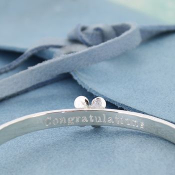 Personalised Baby Bangle With Silver Daisy, 3 of 5