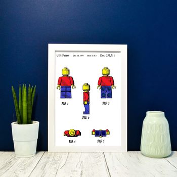 Framed Lego Man Sheet One Patent Art Print, 4 of 7