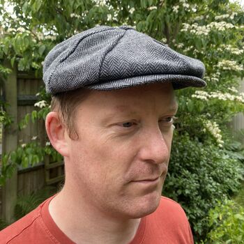 Paper Boy Cap, Baker Boy Hat, Tweed Peaky Blinders Hat, 5 of 6