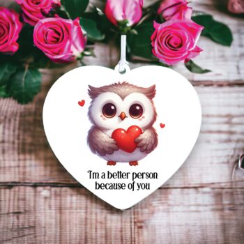 Personalised Owl Valentine's Hanging Gift, 2 of 2