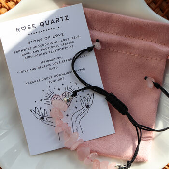 Love And Serenity Rose Quartz Adjustable Bracelet, 2 of 5