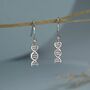 Dna Molecular Structure Drop Hook Earrings In Sterling Silver, thumbnail 1 of 11