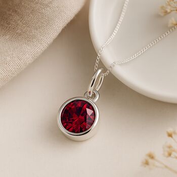 Personalised July Birthstone Necklace In Sterling Silver, 2 of 11
