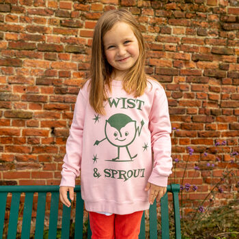 Twist And Sprout Girls' Christmas Jumper, 3 of 4